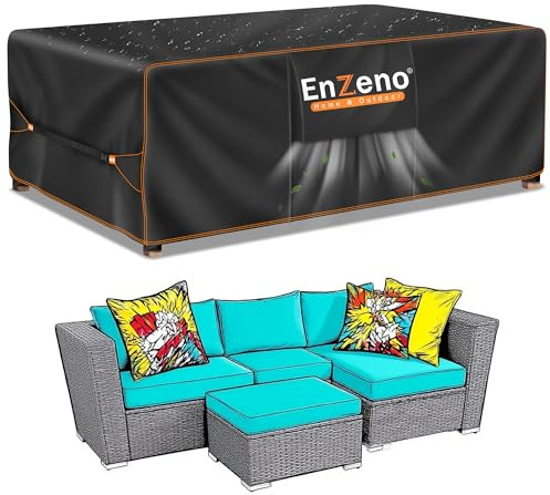 Enzeno Gartenmöbel Abdeckung Wasserdicht Abdeckplane Tisch,200x150x74cm | Schutzhülle Wetterfest Winterfest UV-beständig Winddicht Reißfest Oxford-Gewebe für Gartentisch,Gartenmöbel und Loungemöbel