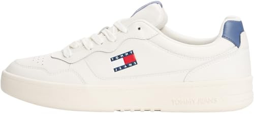 Tommy Jeans Uomo Sneakers con Suola Preformata Essential in Pelle, Blu (Blue Moment), 40