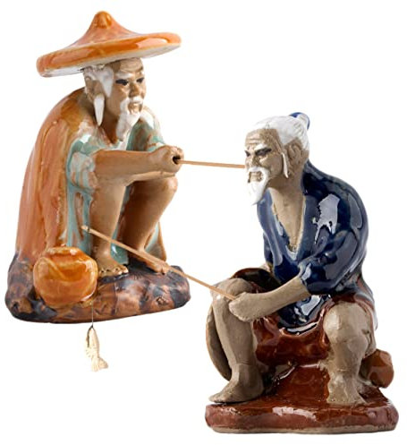 Ciieeo 2 Stück Keramik-fischerfigur Einzigartige Terrakotta-topffüße Vintage- Für Aquarium