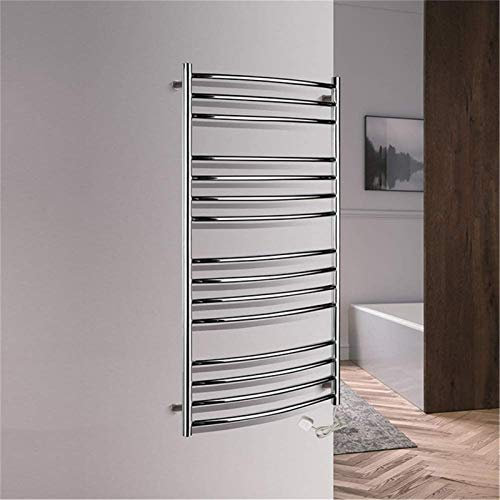 Scaldasalviette da Parete per Bagno Scaldasalviette Scaldasalviette 15 Bar Scaldasalviette da Bagno Curvo Scaldasalviette Elettrico Stendibiancheria riscaldato Acciaio Inossidabile lucidato