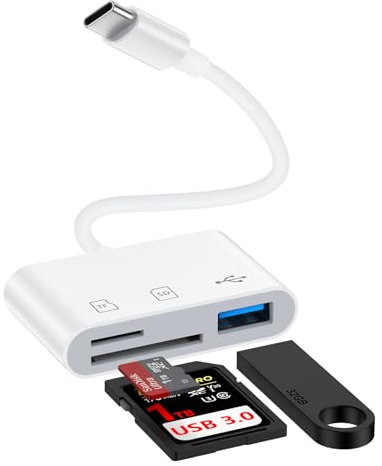 USB C SD Memory Card Reader for Samsung Galaxy S25 Ultra Edge S24 S23 S22 S20 A17 A16 A15 USB 3.0 High Speed Type C Camera Micro TF Card Reader Adapter for iPhone 17 Pro 16e 16 Pro Max 15 iPad/Android