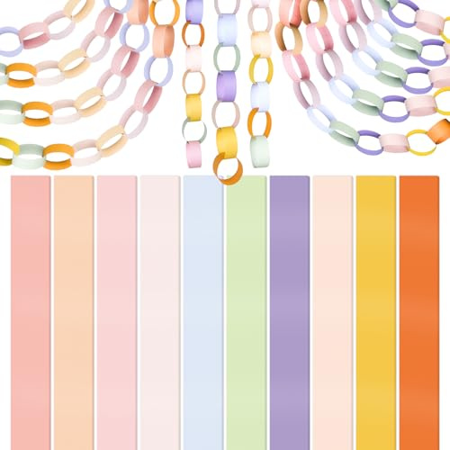 CHRORINE 600 tiras de papel coloridas para decoraciones de fiesta de cumpleaños, suministros de manualidades (color fresco, 1 x 7.1 pulgadas)
