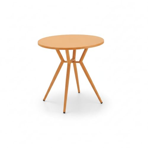 Liadomo Gartentisch Lesina, Balkontisch Ø 80 cm, Aluminium orange | runder Beistelltisch, korrosionsbeständig, wetterfest, pflegeleicht