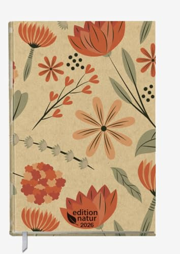 Chef-Timer Edition Natur Floral Symphony - Kalender 2026 - Korsch-Verlag - Eine Seite pro Tag - Terminplaner - 14,5 cm x 20,5 cm