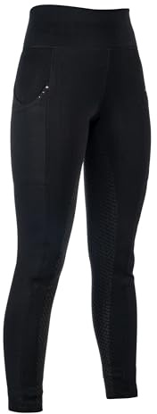 HKM Kinder Cosy II Style Silikon-Vollbesatz Reitleggings, Schwarz, 158/164