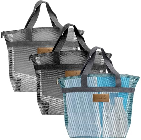 KQDRAVINE 3 Pièces Sac de Douche Camping,SacGrande Capacité pour Jouets de Plage,Sac de Plage Plastique,la Salle de Sport,la Salle de Douche, les Voyages et le Camping