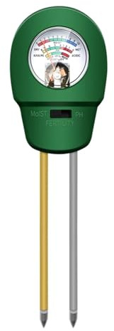EBAYTV Testeur de nutriments du Sol, Testeur de pH et de Sol 5 en 1, humidimètre Portable, thermomètre, photomètre, Compteur d'eau, Analyse hydroponique des Plantes de Jardin(3 in 1)