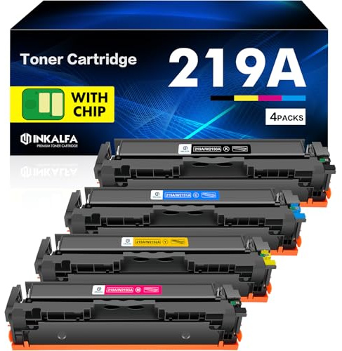219A Kompatibel für HP 219X Color LaserJet Pro MFP 3302FDWG Toner Mit Chip | Kompatibel für HP Color LaserJet Pro MFP 3302SDWG 3302 3302FDNG 3302FDW 3302SDW 3302FDN 3202DN Schwarz Cyan Magenta Gelb