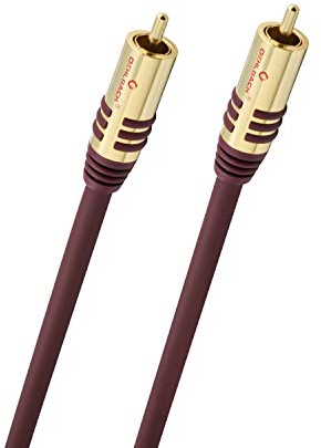 Oehlbach NF Sub, Cinch Subwoofer-Kabel - Audiokabel - rund - OFC - 2m - Bordeaux