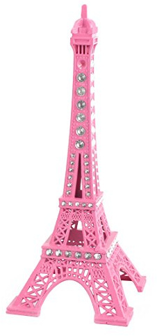 sourcing map Metal Household Desk Miniature Statue Eiffel Tower Model Souvenir Decor Pink