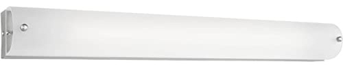 Kuzco Lighting Peggy 25 Vanity Light | Chrome Finish | Matte Opal Glass Half Cylinder | Modern LED Bathroom Wall Light | Made of Aluminum and Glass | 25.5 W x 3 H x 2.5 E | 601003CH-LED
