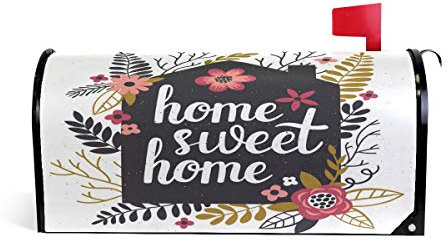 Home Sweet Welcome Magnet-Briefkasten-Abdeckung, Blumen- und Blätter, Standardgröße, für Makover und Garten