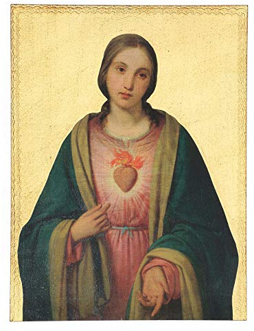 Holyart Quadro Stampa Sacro Cuore Vergine Maria 40x30 cm