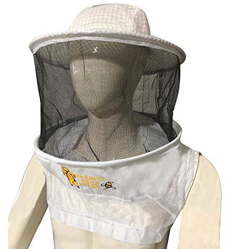 Massive Bee Store Three Layer Ventilated Beekeeping Veil in Round (3-Layer Hat, White)