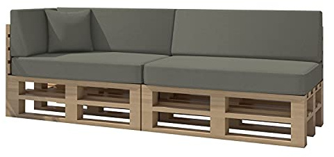 chilly pilley Palettenkissen Gartenkissen Wasserdicht Palettenauflage Palettenpolster Indoor Outdoor Waschbar Abnehmbar Sitzkissen Rückenkissen (6er Set, Grau)