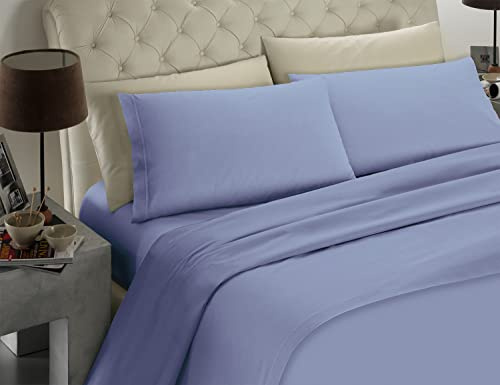 Banzaii Completo Lenzuolo Matrimoniale, Avio 100% Microfibra Made in Italy, Lenzuolo Sopra 240 x 290 cm, Lenzuolo Sotto 160/170 x 190/200 x 25 cm, 2 Federe 52 x 82 cm