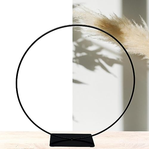 Bada Bing Dekoring mit Fuß in Schwarz - Metallring zum Hinstellen Ø ca. 40 cm - vielseitige Dekoration für Trockenblumen Kranz - Tischdeko Osterdeko Frühling Ostern - Ring zum DIY Basteln | in Schwarz - vielseitige Dekoration für Trockenblumen Kranz - Tischdeko Osterdeko Frühling Ostern - Ring zum DIY Basteln