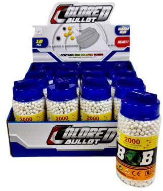 SDMAX 0.10g BB Pellets, High-Grade White Plastic Pellets,Biodegradable Airsoft Bullets, Round Firing Balls for BB Gun, Durable And Sturdy, Hone Your Skills At Target Practice (Pack of 1, 2000 Bullets)