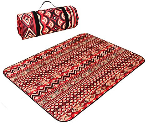 APJJ Grande couverture de pique-nique lavable - 300 x 300 cm - 3 couches - Épaisse - Imperméable - Portable - Isolation thermique - Couverture de pique-nique d'extérieur pour camping, pique-nique et