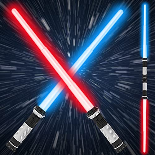 Kimimara Lightsaber Kids - LED Light Up Saber with Sound Retractable 7 Colors Light Saber Sword - Gift for Boys Kids Teenagers Party Favors - 2 Pack Christmas Stocking Filler Gift