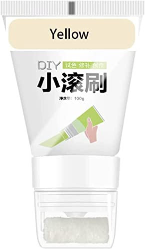 Pequeño cepillo rodante pintura de látex para pared, pintura de pared, pasta de pared, pintura de graffiti, renovación de pared, anuncios de pared, impresiones de zapatos sucios, 120 g (amarillo)