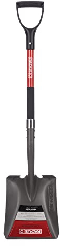 Radius Premium 41-Inch D-Handle Square Point Shovel, Heavy Duty Steel Shaft, Flat Head Transfer Shovel for Landscaping & Yard Work