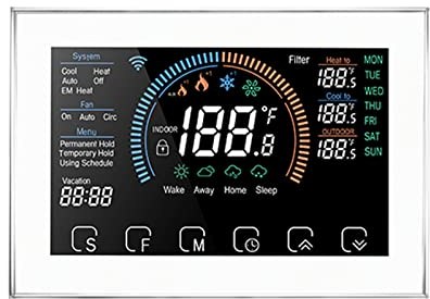Qiumi Smart Wifi Thermostate für Home Wärmepumpe Kompatibel mit Alexa Google Home Geeignet für Luft- und Bodenenergie Wärmepumpen mit C-line Konverter