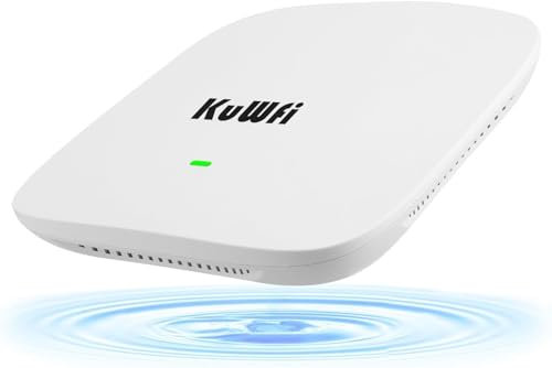 KuWFi AX1800 Gigabit Wireless Access Point, Dual Band WiFi Access Points, WiFi Coverage Gigabit RJ45, Support AP/Repeater, MU-MIMO, Beamforming, PoE or DC Powered, Business&Hotel Solution