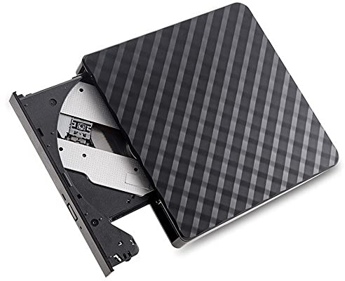 HUIOP Lecteur optique externe USB3.0 Lecteur optique externe Graveur DVD Lecteur CD Support Enregistrement d'une touche Large application Noir
