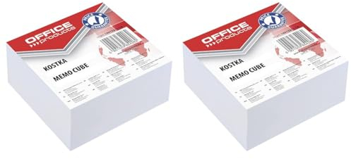 Zettelklotz geleimt weiß, 85 x 40 x 85 mm (Packung mit 2)