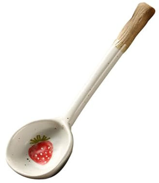 JTBDWOSK Keramiklöffel Formelschaufeln Espressolöffel Suppenkelle Udon-Mischlöffel Retro-Löffel Porzellanlöffel Schöner Löffel Reisgetränk-Schneebesen Restaurantlöffel Keramik,A