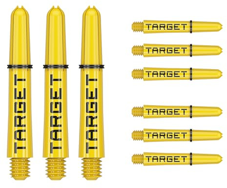 Target Darts Shaft – Target Pro Grip Tag Shaft (9er Pack) Multipack Shafts, Profi Dart Zubehör, Dart Shaft Set (7 Farbkombinationen) - In Längen Kurz/Intermediate/Medium