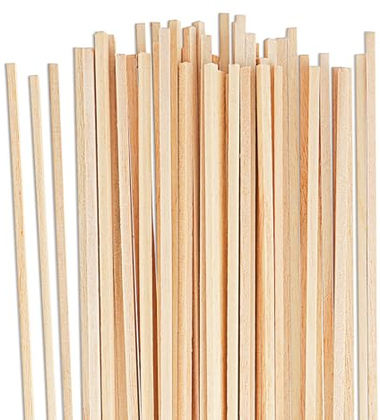 50 Stück Holzstäbe zum Basteln, Holzstäbchen Quadratisch, 30 cm x 3 mm Holzstab Holzstäbchen zum Basteln Rattanstäbchen Modellbau Handwerk Woodwork DIY Geschenke für Arts Craft Basteln Dekoration