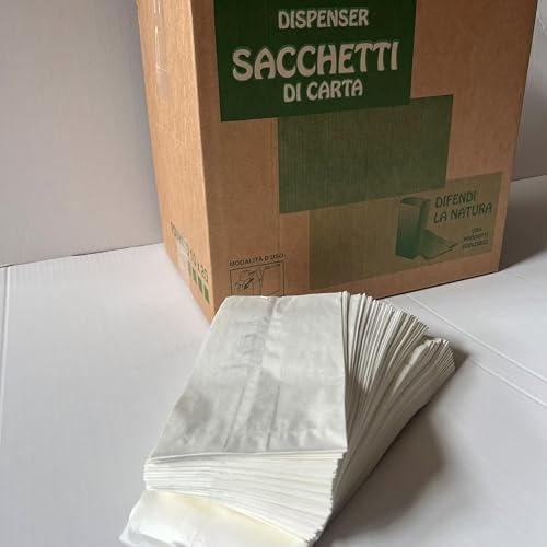 100/2000 Sacchetti di Carta Bianchi 10x20 cm Sacchetto in Carta Kraft Bianca per Alimenti Pane Dolci DOLCIUMI Articoli da Forno ORTOFRUTTA (2000)