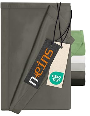 npluseins Bettlaken ohne Spanngummi - Ultrasoft und superweich - Betttuch für Bett Wohnmobil Camping Decke Reisedecke Ultraleicht – Laken 1628.2375, 240 x 275 cm, anthrazit