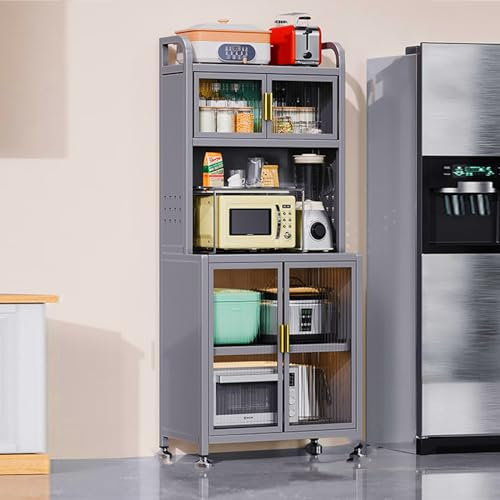Modernes Küchenregal mit Glastüren und Stecktafel-Aufbewahrungsregal
