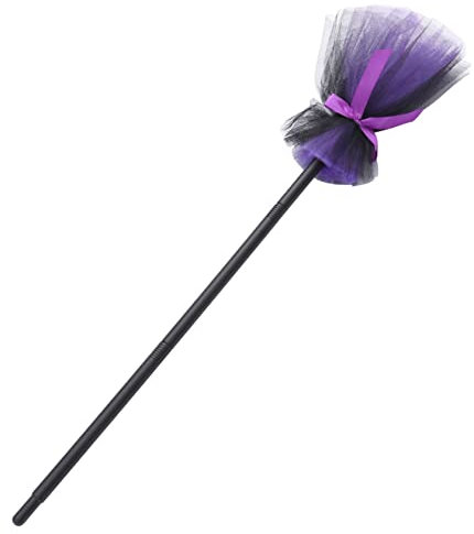 ibasenice 1pc Halloween Witch Broom Prop for Cosplay and Costume Decor Flying Broom for Halloween Party Haunted House and Stage Background
