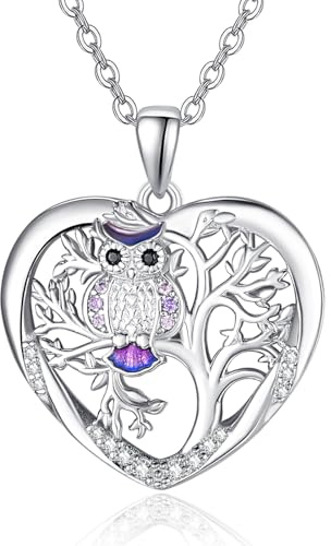 KINGWHYTE Baum des Lebens Frauen Halskette 925 Sterling Silber Familie Baum des Lebens Anhänger für Frauen Mama Freundin Frau