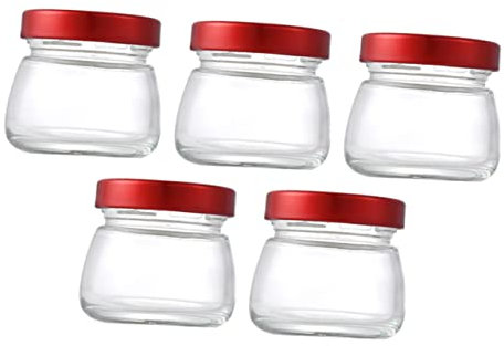 Cabilock Tarros De Vidrio Transparentes Sellados De 75 Ml, Frascos Vacíos De Cristal Tapa Hermética, Aptos Para Alimentos, Set De 5 Unidades Para Miel, Gelatina y Almacenamiento Doméstico