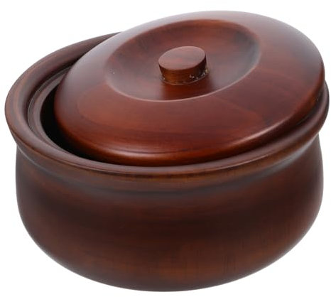 HOLIDYOYO Ciotola in Legno Per Uso Domestico Insalatiera Con Coperchio Ciotola Per Yogurt e Frutta Adatta Per Servire Riso Zuppa Cereali e Altri Alimenti