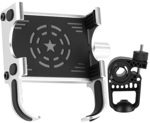 Generisch Soporte para teléfono para bicicleta, moto, montaje de teléfono, montaje de abrazadera de manillar, cuna ajustable para smartphone con bloqueo de seguridad de alta velocidad, rotación de 360
