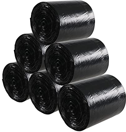 Tstorage 40L Müllbeutel Schwarz Kunststoff Müllbeutel 150 Counts / 6 Rollen