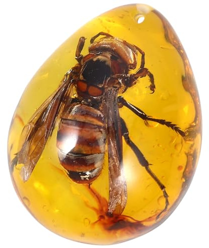PAMINGONO Bernstein Anhänger mit Echtem Insekten Einschluss Einzigartiges Schmuckstück als Damen Kette Anhänger Handgefertigtes Specimen Leichter und Eleganter Schmuck für Vielseitige