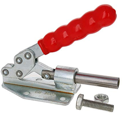 Spännklämma, Horisontell snabbspännare i högkolstål, 386 kg klämkraft, tryck-drag-snabbkoppling(GH-36020 2pcs)