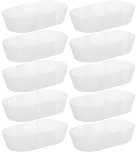 Mikikit 1000 Moldes de Papel Ovalados para Hornear Pastel y Magdalenas Tamaño Grande 10 CM Color Blanco Absorben Grasa para Repostería y Fiestas