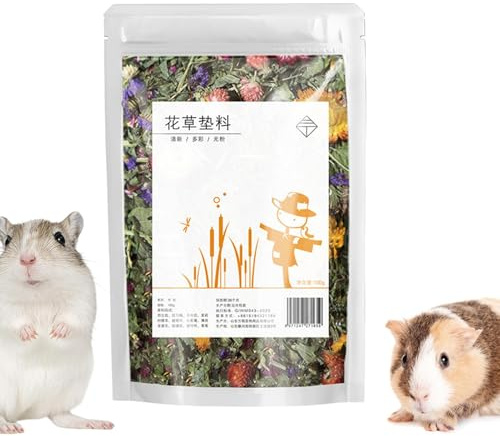 Ropa de cama para chinchilla Flores naturales cómodas y absorbentes | Lecho para Conejos y Mascotas Pequeñas Para Ardillas, Jerbos, Jirdones, Chinchillas, Aves, Erizos