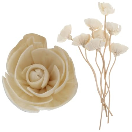 GANAZONO Bastoncini Profumatori Ambiente Fiori Secchi in Legno Bianco, 9 Pezzi per Aromaterapia Pratici e Delicati, per Camera da Letto e Armadi