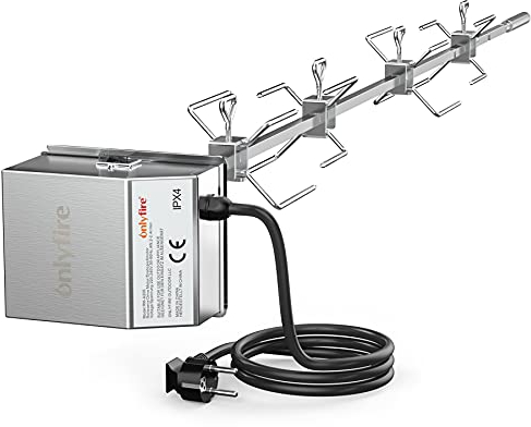 Onlyfire Grillspieß-Set aus Edelstahl, geeignet für die Verwendung mit Weber 7653 Weber Genesis II 400& 600 Serie und Genesis II LX 4 & 6 Grillbrennern