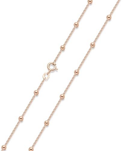 MATERIA by Matthias Wagner Kugel Kette Damen 925 Silber Rosegold Halskette in 40-70cm vergoldet
