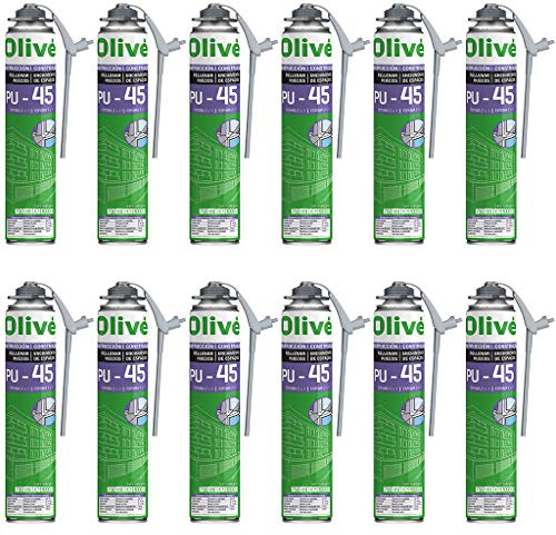 Schiuma espansiva poliuretanica da 750 ml, confezione da 12 schiume in poliuretano multiuso, qualità professionale